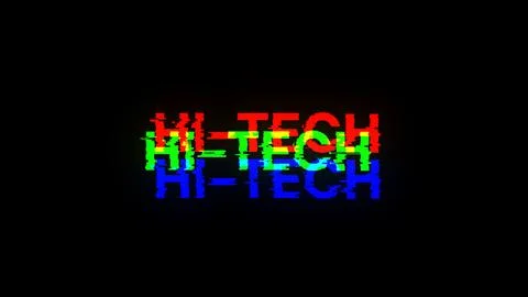 3D rendering hi tech text with screen effects of technological glitches Stock Illustration