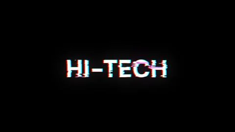 3D rendering hi tech text with screen effects of technological glitches Stock Illustration