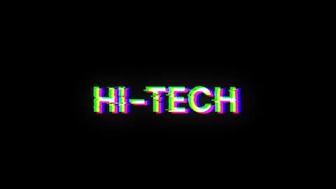 3D rendering hi tech text with screen effects of technological glitches Illustrazione stock
