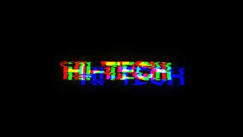 3D rendering hi tech text with screen effects of technological glitches 스톡 일러스트
