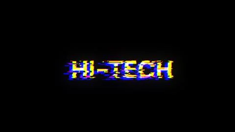 3D rendering hi tech text with screen effects of technological glitches Illustrazione stock