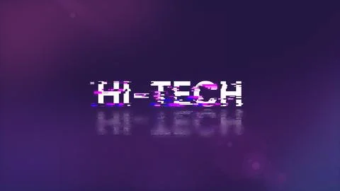 3D rendering hi tech text with screen effects of technological glitches Stock Illustration