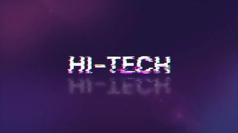 3D rendering hi tech text with screen effects of technological glitches Stock Illustration