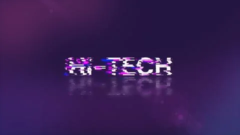 3D rendering hi tech text with screen effects of technological glitches Illustrazione stock