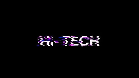 3D rendering hi tech text with screen effects of technological glitches 库存插图