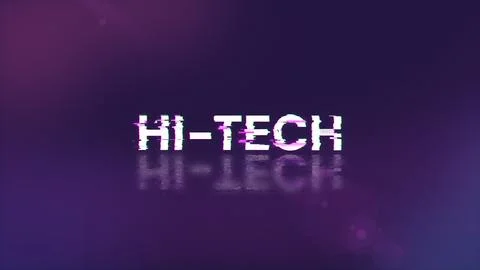 3D rendering hi tech text with screen effects of technological glitches Illustrazione stock