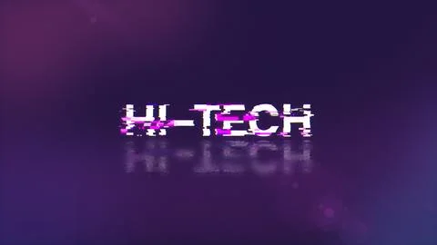 3D rendering hi tech text with screen effects of technological glitches Stock Illustration