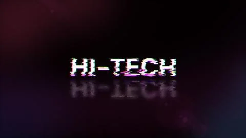 3D rendering hi tech text with screen effects of technological glitches Stock Illustration