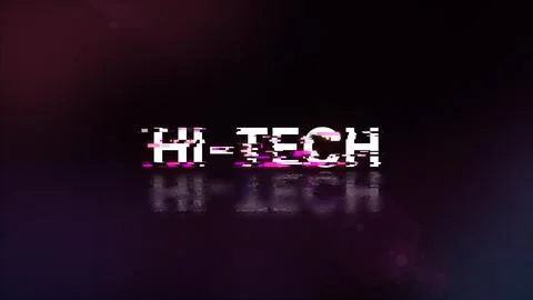 3D rendering hi tech text with screen effects of technological glitches Stock Illustration