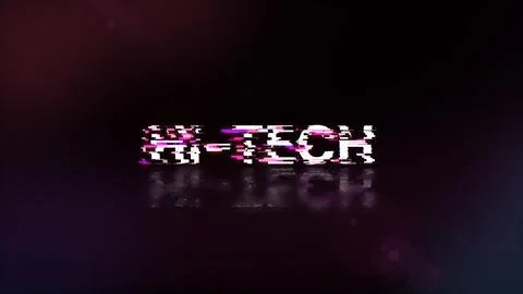 3D rendering hi tech text with screen effects of technological glitches Illustrazione stock