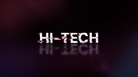 3D rendering hi tech text with screen effects of technological glitches Stock Illustration