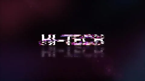 3D rendering hi tech text with screen effects of technological glitches Stock Illustration