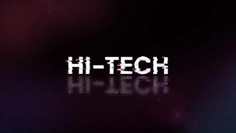 3D rendering hi tech text with screen effects of technological glitches 스톡 일러스트