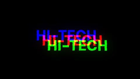 3D rendering hi tech text with screen effects of technological glitches Stock Illustration