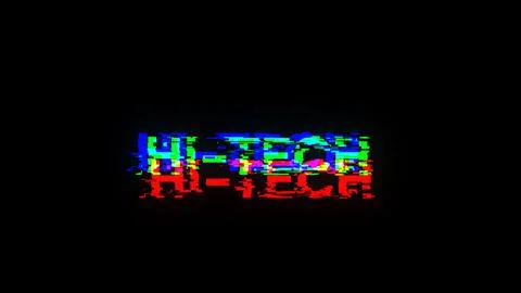 3D rendering hi tech text with screen effects of technological glitches Stock Illustration