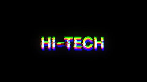 3D rendering hi tech text with screen effects of technological glitches Stock Illustration