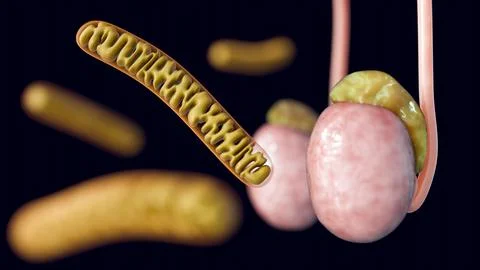 A 3d rendering of high density of tubular mitochondria in the testis Stock Illustration