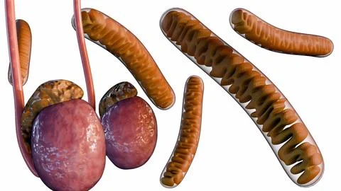 A 3d rendering of high density of tubular mitochondria in the testis Stock Illustration