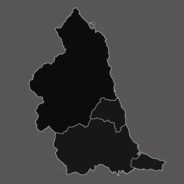 3d rendering High Quality outline map of North East England is a region of .. Stock Illustration