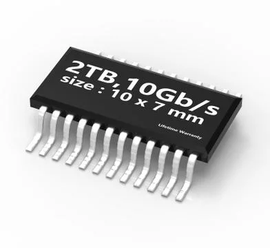 The 3d rendering high speed 2TB storage isolated with white イラスト素材