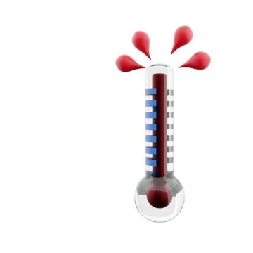 3D rendering high thermometer score icon. 3d render hot weather icon. High Stock Illustration