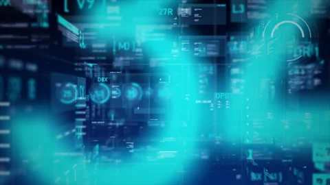 3D Rendering hologram and HUD head up display interface element Stock Footage 139854423