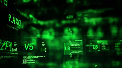 3D Rendering hologram and HUD head up display interface Stock Footage 142424867