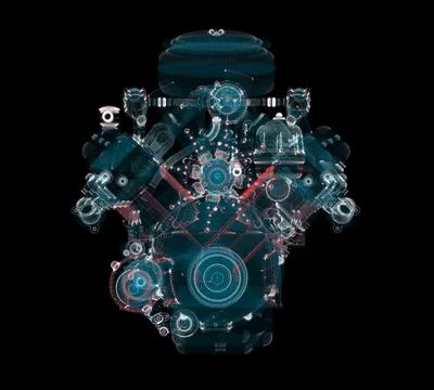 3D rendering, Holographic Particle engine イラスト素材