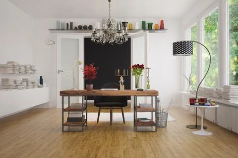 3d rendering of home office Illustrazione stock