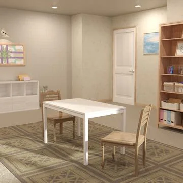 3D Rendering Home Schooling Illustrazione stock