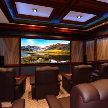 3D Rendering Home Theater Stock Illustration