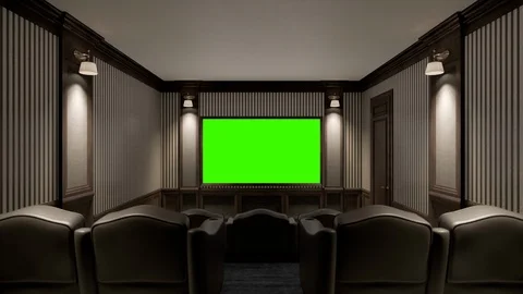 3D rendering of home theater interior Stock Footage 114658531