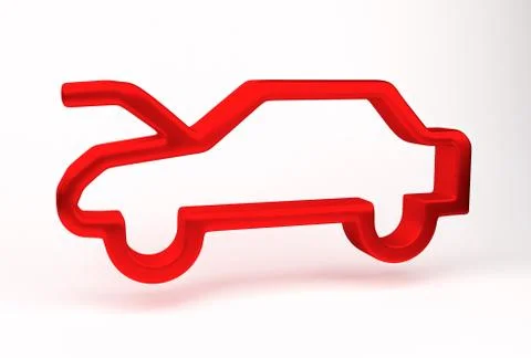 3D rendering. Hood open icon isolated on white background. Stock Photos