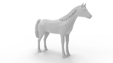 3d rendering of a horse isolated on white empty space background Stock Illustration