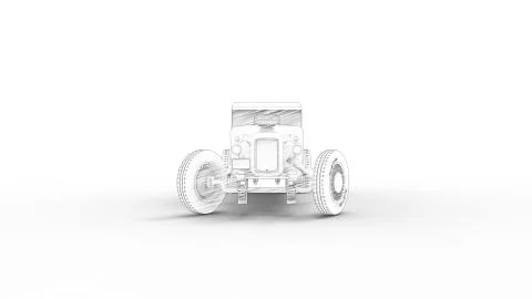 3d rendering of a hot rod isolated in a colored studio background Ilustración de archivo
