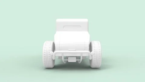 3d rendering of a hot rod isolated in a colored studio background Ilustración de archivo