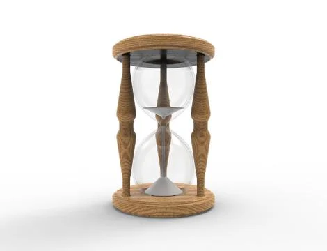 3D rendering of an hour glass isolated on white bacgkround. イラスト素材