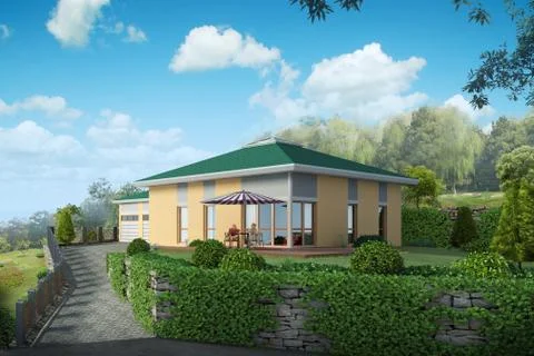 3d rendering of house Stock Illustration