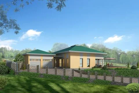 3d rendering of house Stock Illustration