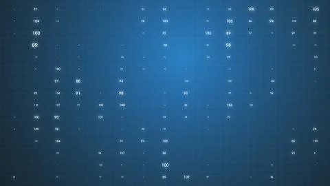 3d rendering of hud techno background with floating numbers. Illustrazione stock
