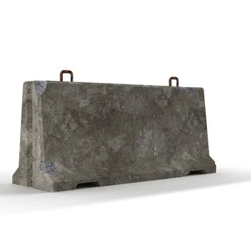 3D rendering of a huge concrete block model isolated on a white background Foto stock