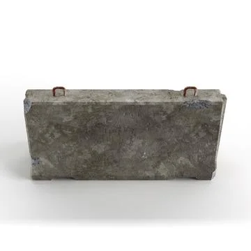 3D rendering of a huge concrete block model isolated on a white background 스톡 사진