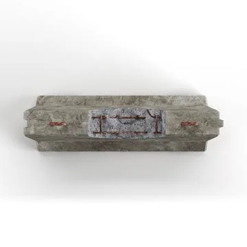 3D rendering of a huge concrete block model isolated on a white background Foto stock
