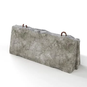 3D rendering of a huge concrete block model isolated on a white background Foto stock