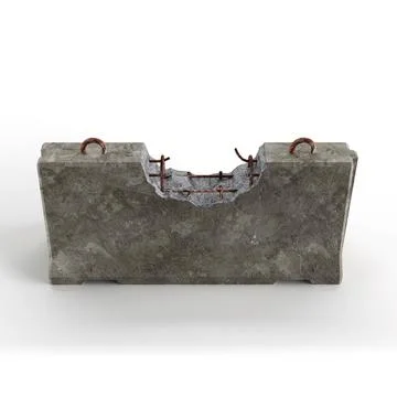3D rendering of a huge concrete block model isolated on a white background 스톡 사진