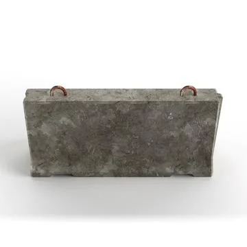 3D rendering of a huge concrete block model isolated on a white background 스톡 사진