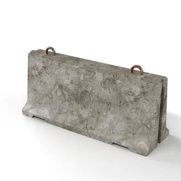 3D rendering of a huge concrete block model isolated on a white background 写真素材