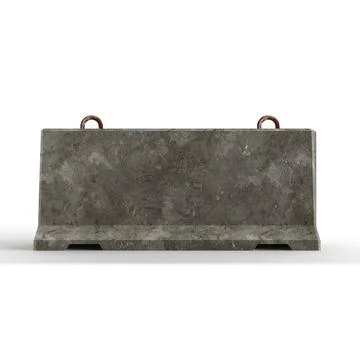 3D rendering of a huge concrete block model isolated on a white background 스톡 사진