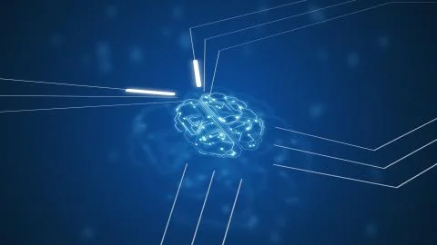 3d rendering of human brain being formed by particles. イラスト素材