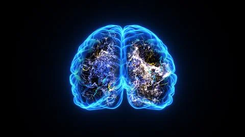 3d Rendering of a human brain electrical activity Stock-Illustration